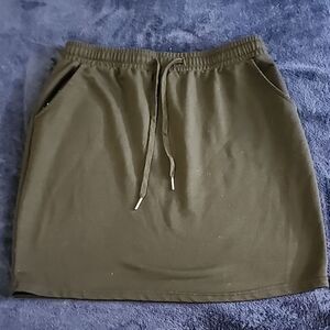 Black Drawstring Sweat Skirt